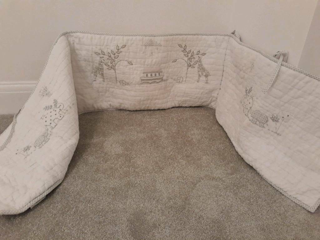 white company cot bumper
